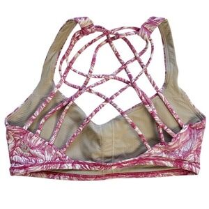 Lululemon Sports Bra Women 6 Floral Bloom Pink Free To Be Wild Athleisure Yoga